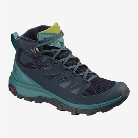 Salomon OUTline Mid GTX W Womens Hiking Boots Navy UK USTA